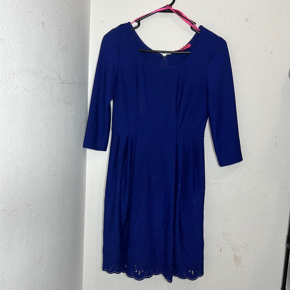 Betsey Johnson Size 2 Long Sleeve Blue Dress